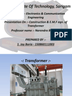 Construction and Working Principle of Transformers