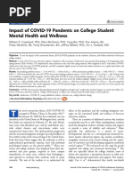 Impact of COVID-19 Pandemic On College Student Mental Health and Wellness