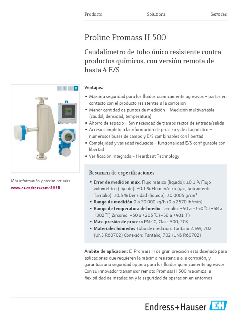 FT Promag Eh h500 Español | PDF | Ciencias fisicas | Mecánica de Medios ...