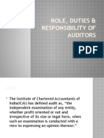 Role, Duties & Responsibility of Auditors