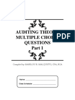 Auditing Theory Multiple Choice Questions: Compiled By: Marilou E. Malquisto, Cpa, Rca