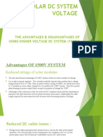 The Advantages & Disadvantages of Using Higher Voltage DC System (1500V)