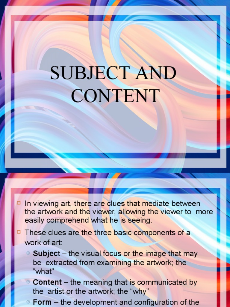 Subject vs. Content in Art Explained | PDF | Abstract Art | Paintings