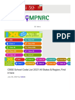 CBSE School Code List 2021 All States & Region, Find It Here