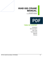 Hiab 650 Crane Manual: Table of Content