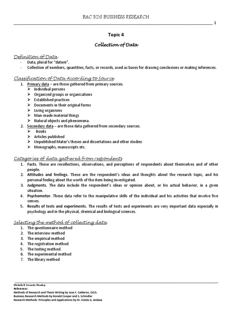 Data Collection Methods in Business Research | PDF | Sampling ...