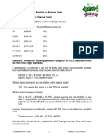 Worksheet: Calculating Marginal vs. Average Taxes Worksheet, With Answers (Teacher Copy)