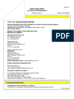 Cleaning Product Safety Data Sheet Summary
