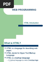 Web Programming: HTML Introduction