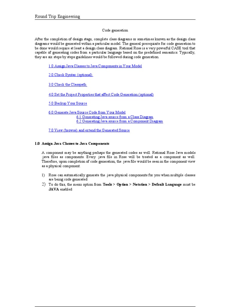 Rational Rose Code Generation | PDF | Java (Programming Language ...
