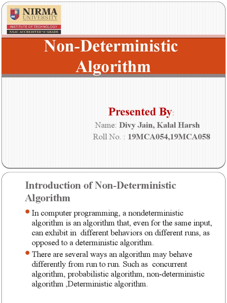 Non-Deterministic Algorithm | PDF | Computer Science | Mathematical Logic