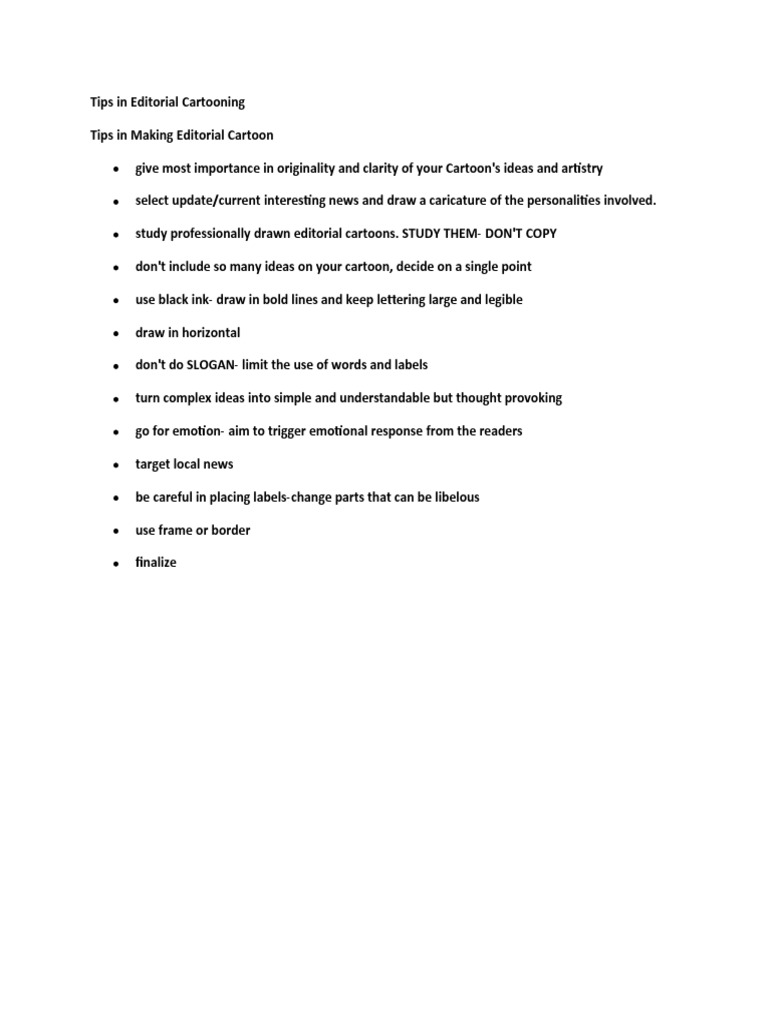 Tips in Editorial Cartooning | PDF