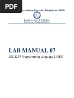 Lab Manual 07: CSC 2207 Programming Language 2 (EEE)