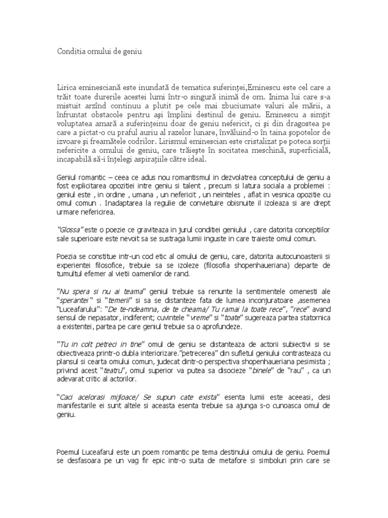 Conditia Omului De Geniu Conditia Omului de Geniu | PDF