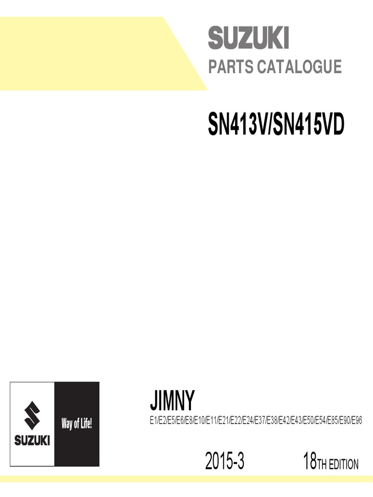 (TM) Suzuki Catalogo de Piezas Suzuki Jimny 2015 en Ingles | PDF