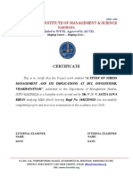 Rajiv Gandhi Institute of Management & Science: Certificate