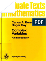 Complex Variables An Introduction by Carlos A. Berenstein, Roger Gay