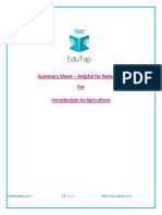 Summary Sheet - Helpful For Retention For Introduction To Agriculture