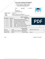 Bengaluru North University: Exam Application Form