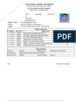 Bengaluru North University: Exam Application Form