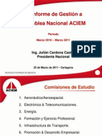 Informe Presidencia Nacional a Asamblea Nacional Cartagena 2011