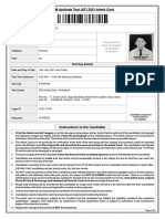 IPM Aptitude Test (AT) 2021 Admit Card