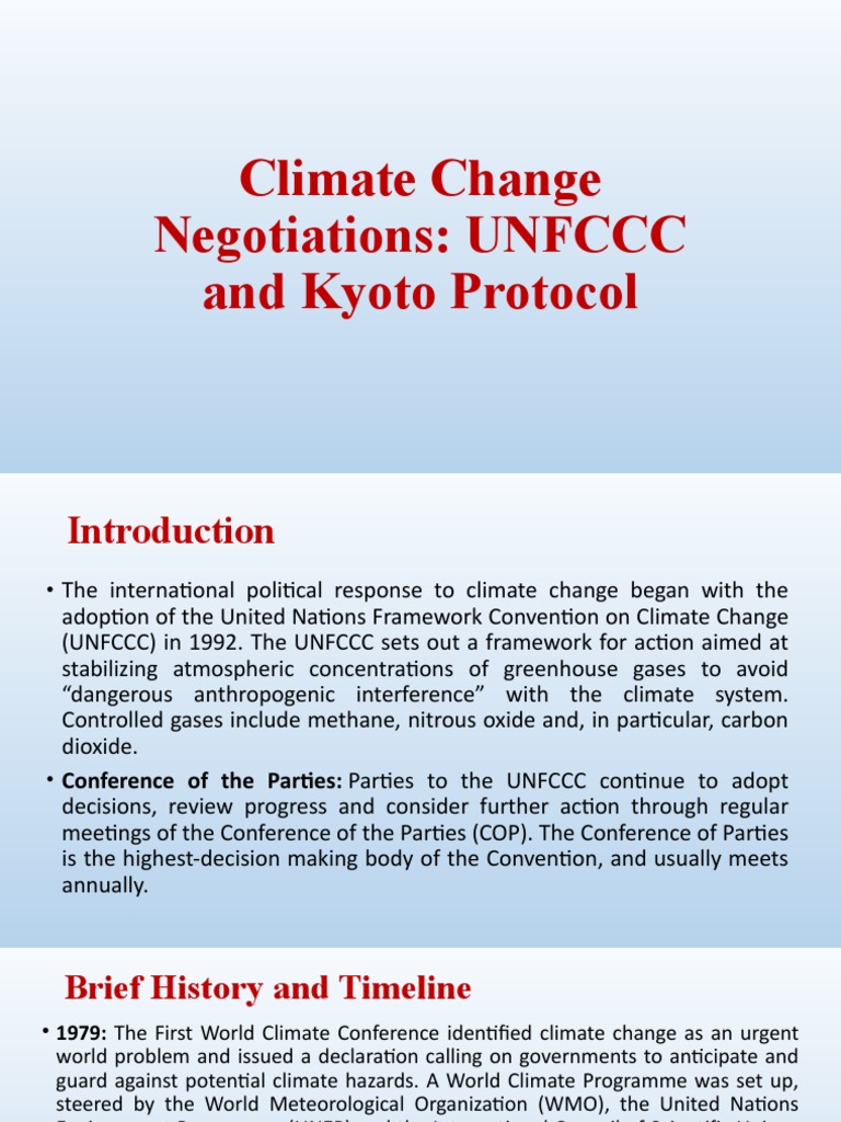 UNFCCC and Kyoto Protocol Overview | PDF | United Nations Framework ...