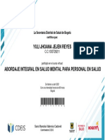 Abordaje Integral en Salud Mental para Personal en Salud - Constancia de Participación