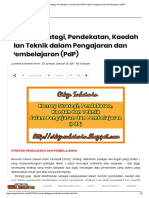 Konsep Strategi, Pendekatan, Kaedah Dan Teknik Dalam Pengajaran Dan Pembelajaran (PDP)