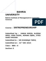 Bahria University: Entrepreneurship