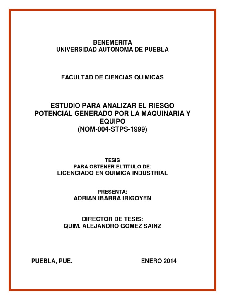 Estudio Análisis Potencial de Riesgos Por Maquinaria y Equipo | PDF ...