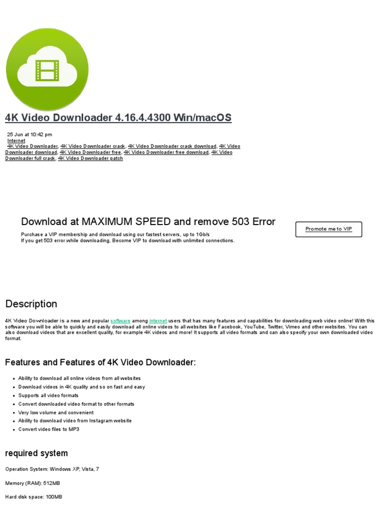 4K Video Downloader 4.16.4.4300 Win/Macos: Download At Maximum.