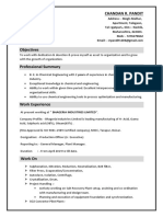 Chemical Engineer Resume - Chandan Pandit