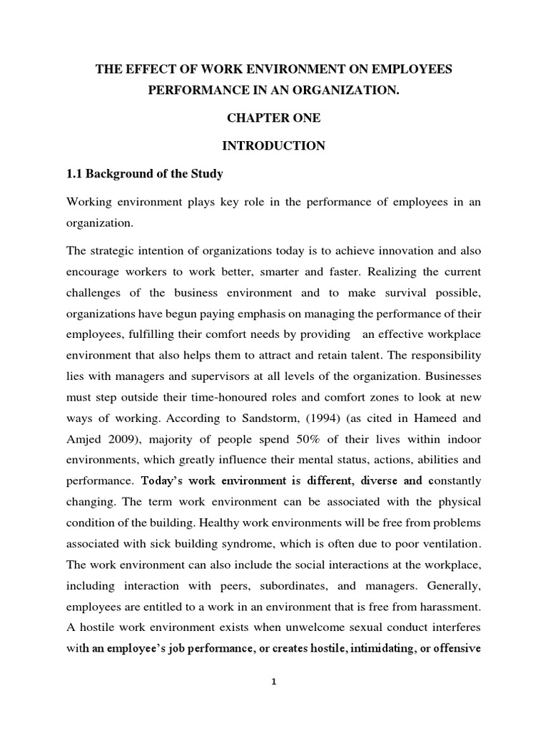 Impact of Work Environment on Employee Performance | PDF | Employment ...
