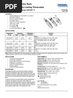 SERIES 08-80 Probe Style: Bimetal Temperature Limiting Thermostats