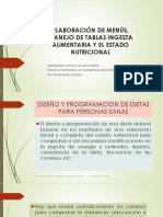 Elaboración de Menús, Manejo de Tablas Ingesta