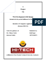 A Project On Web Development With Django: Bachelor of Computer Application (Session 2020-21)