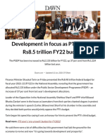 Development in Focus As PTI Unveils Rs8.5 Trillion FY22 Budget - Business