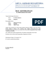 Pt. Karya Akbar Sejahtera: Surat Keterangan