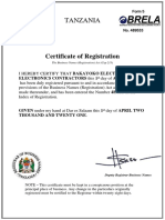 Tanzania: Certificate of Registration