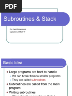 Subroutines & Stack: Dr. Farid Farahmand Updated: 2/18/2019