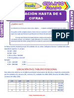 Numeración Hasta de 6 Cifras Para Cuarto Grado de Primaria