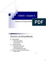 IE6404 - Chapter 5: Dynamic Lot Sizing Methods