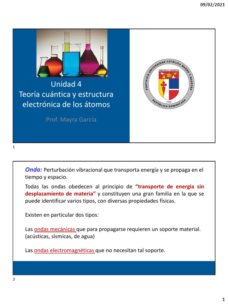 Unidad 4 Teoría cuántica y configuración electrónica | PDF | Mecánica ...