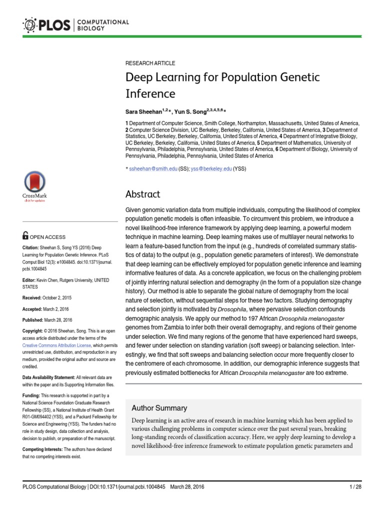 Deep Learning For Population Genetic Inference | PDF | Deep Learning ...