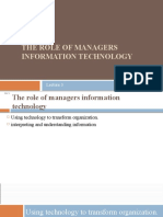 The Role of Managers Information Technology