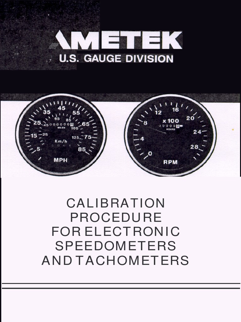 Calibration Procedure For Electronic Speedometers and Tachometers PDF Frequency Metrology