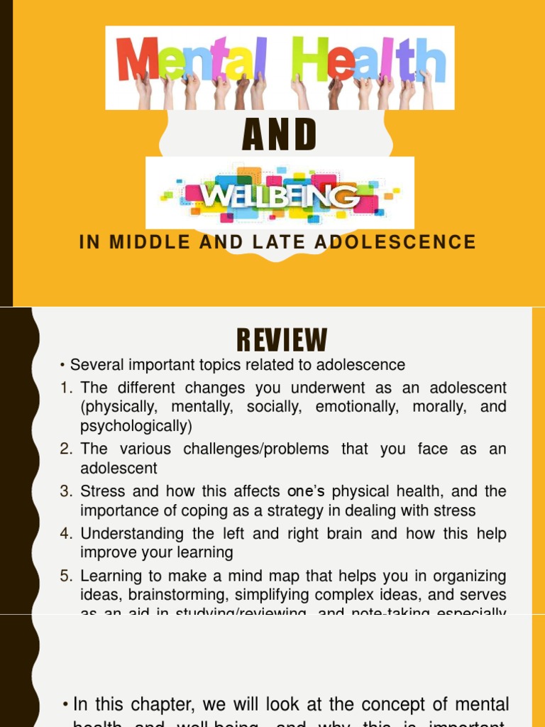 Adolescent Mental Health and Well-Being | PDF | Adolescence | Mental ...