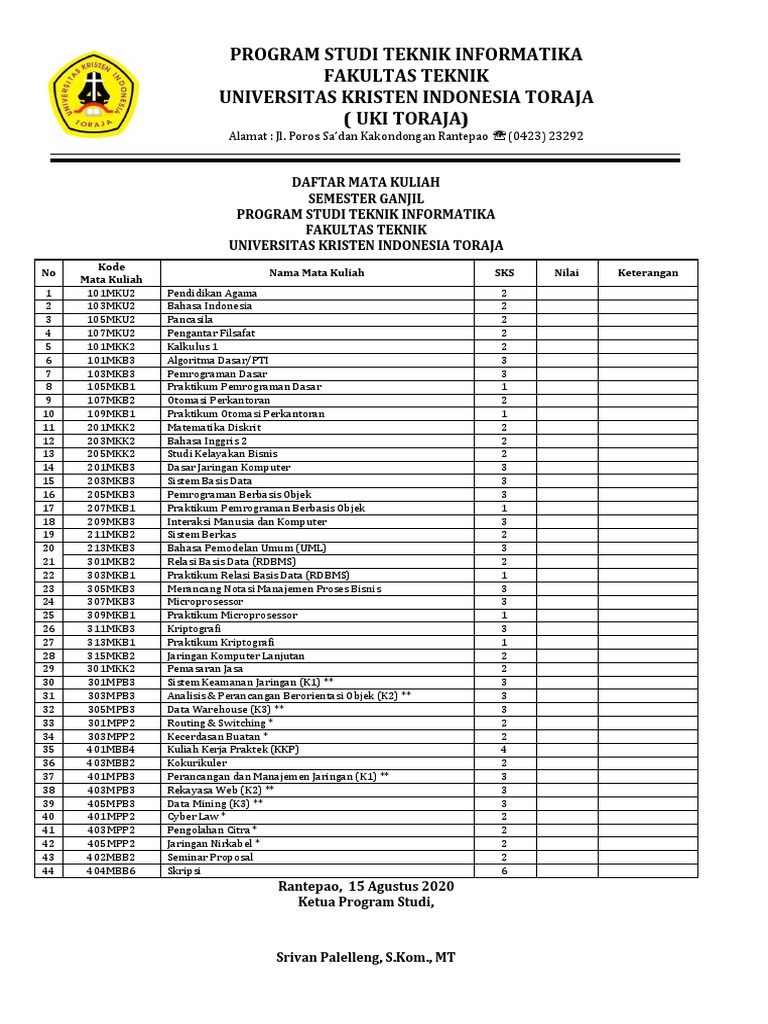 daftar-mata-kuliah-pdf