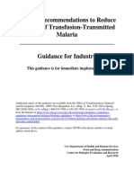 Revised Recommendations Reducing Risk Transfusion Transmitted Malaria April 2020